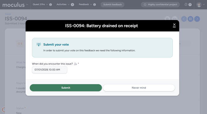 Required on vote - lightbox