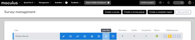Screenshot showing the Export Files paperclip icon on a form