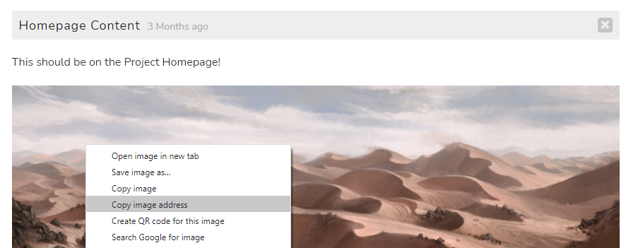 Screenshot showing how to copy a file link address to find the S3 bucket URL